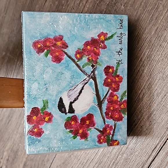 Mellow Monkey, Chickadee, canvas, 5x4 , wall decor, picture - Picture 1 of 7